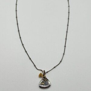 Brighton Live Life Beach Scene Charm Necklace Two-Tone Silver & Gold